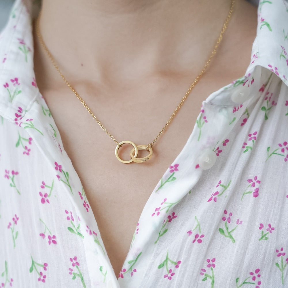 Stainless Steel O-chain Circular Engraved Necklace Simple And Versatile