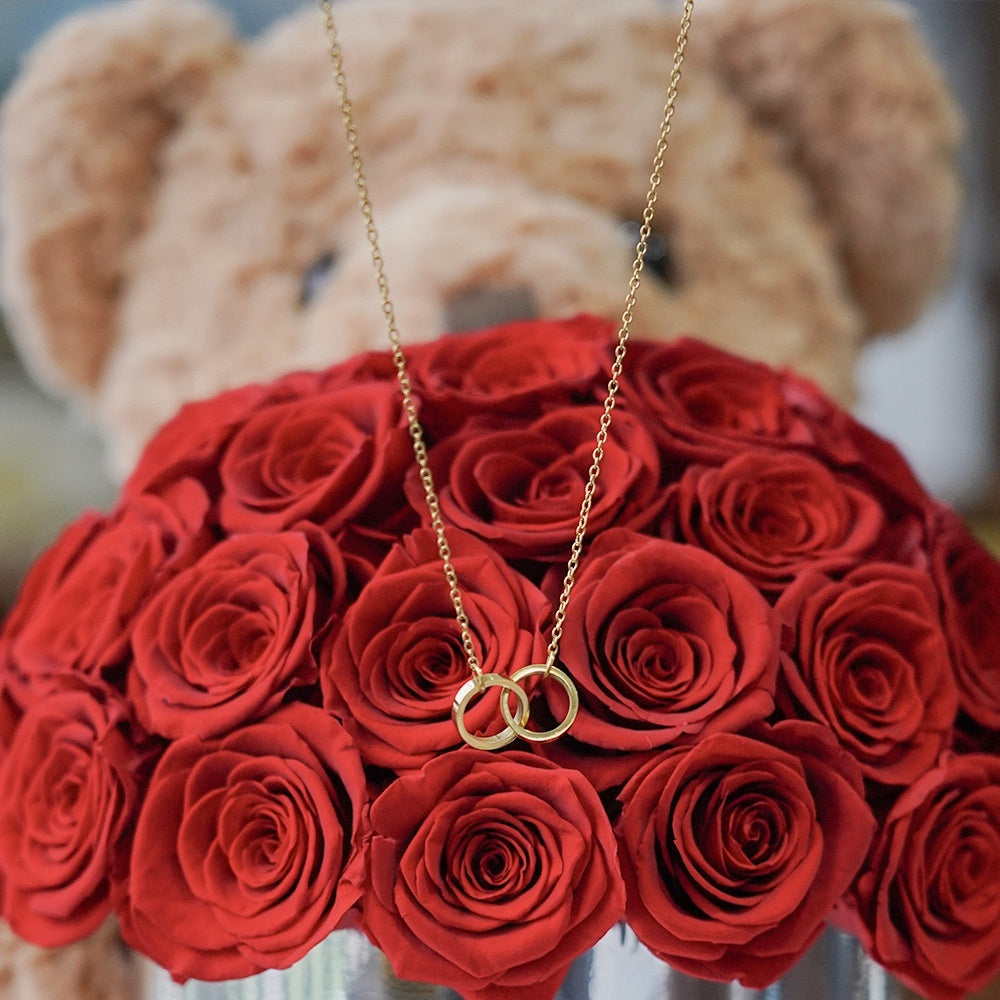 Stainless Steel O-chain Circular Engraved Necklace Simple And Versatile