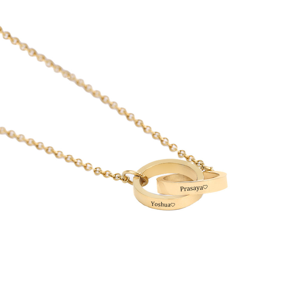 Stainless Steel O-chain Circular Engraved Necklace Simple And Versatile