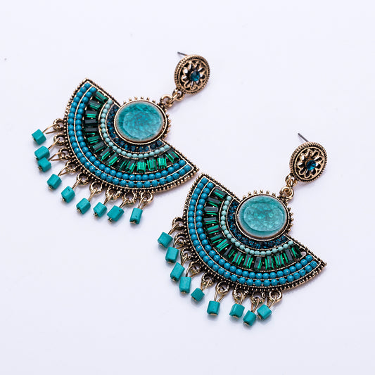 Elegant Bohemian Tassel Bead Dangle Earrings – Trendy Vintage Boho Jewelry