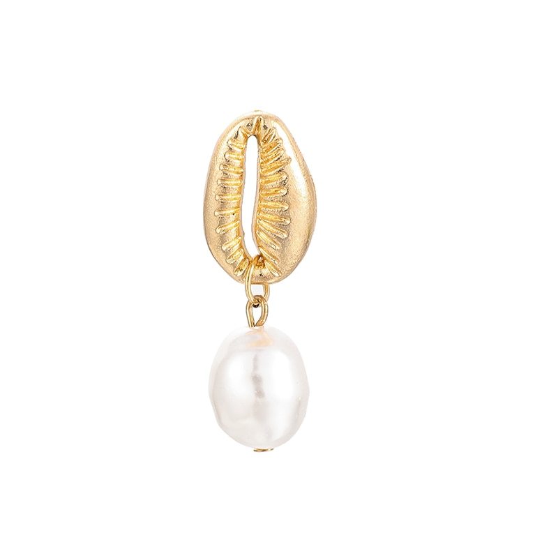 Metal shell natural conch multi-piece earrings