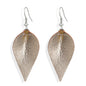 Leaf-shaped leather earrings