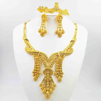 Four-piece bracelet ring earrings