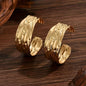 Exaggerated Metal Ring Texture Earrings
