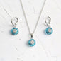 Ring Crystal Glass Necklace And Earring Set
