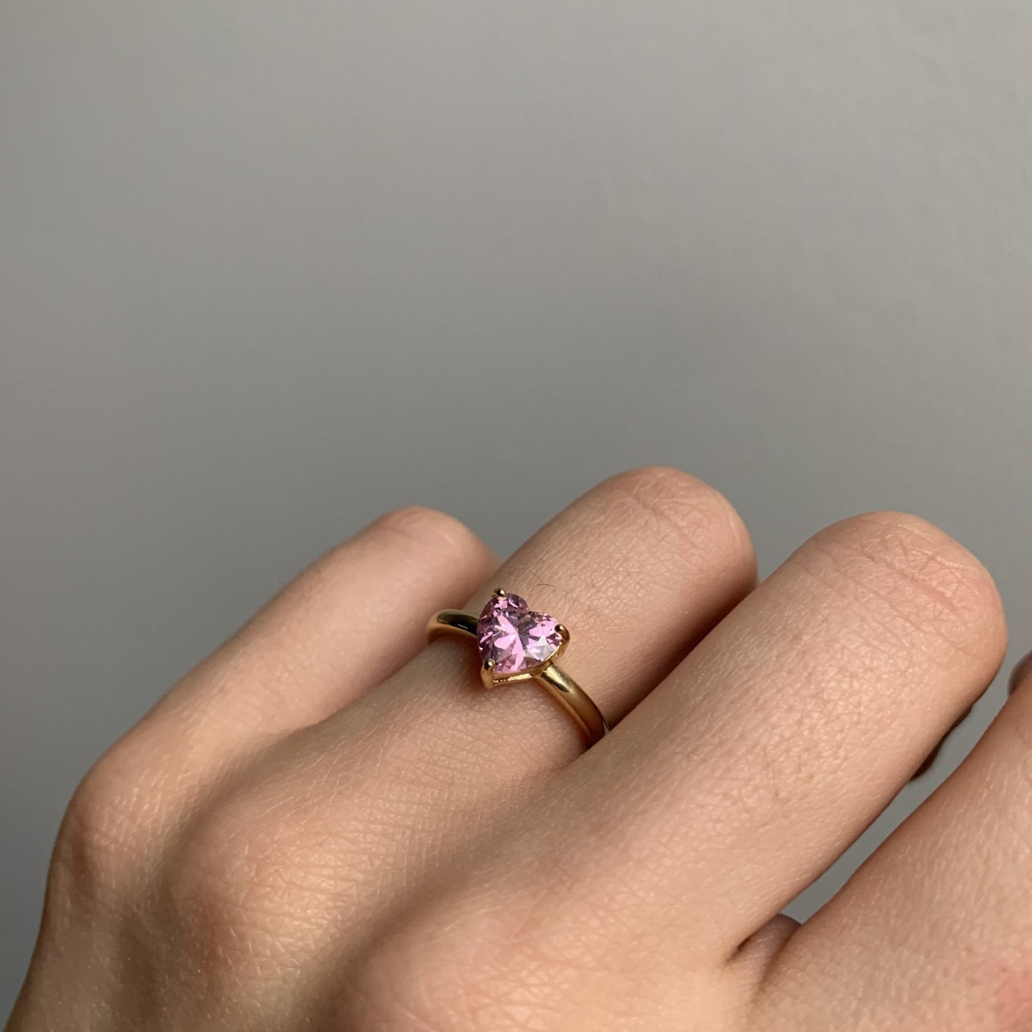 Love Three Prongs Inlaid Zircon Ring Opening