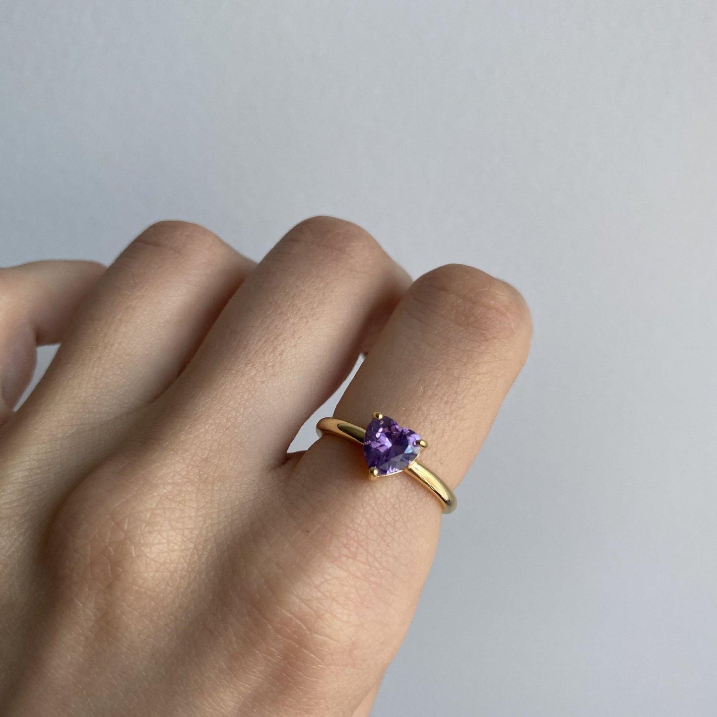 Love Three Prongs Inlaid Zircon Ring Opening