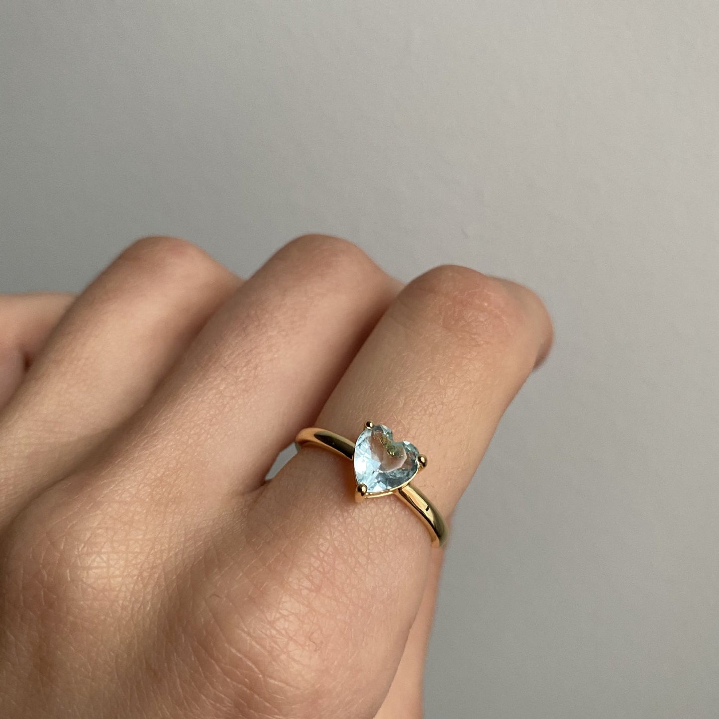 Love Three Prongs Inlaid Zircon Ring Opening