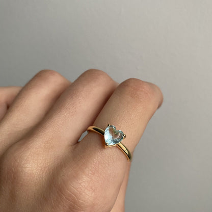 Love Three Prongs Inlaid Zircon Ring Opening