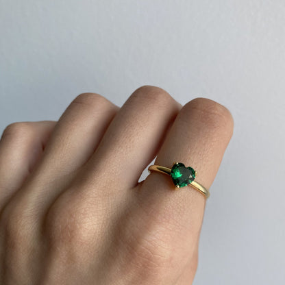 Love Three Prongs Inlaid Zircon Ring Opening