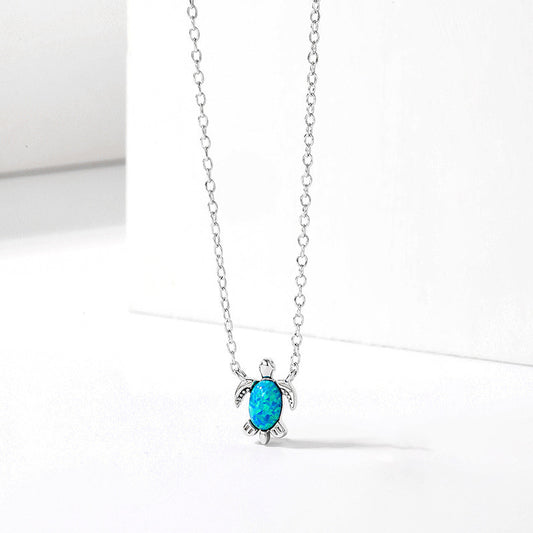 S925 Sterling Silver Ins Necklace Turtle Opel Jewelry Choker Jewelry