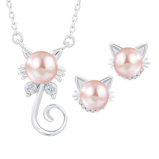 Sterling Silver Gem Pendant Earrings Set