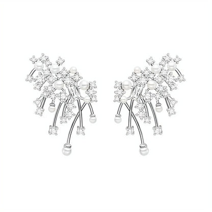 Fashion And Fully-jewelled Pearl Stud Earrings
