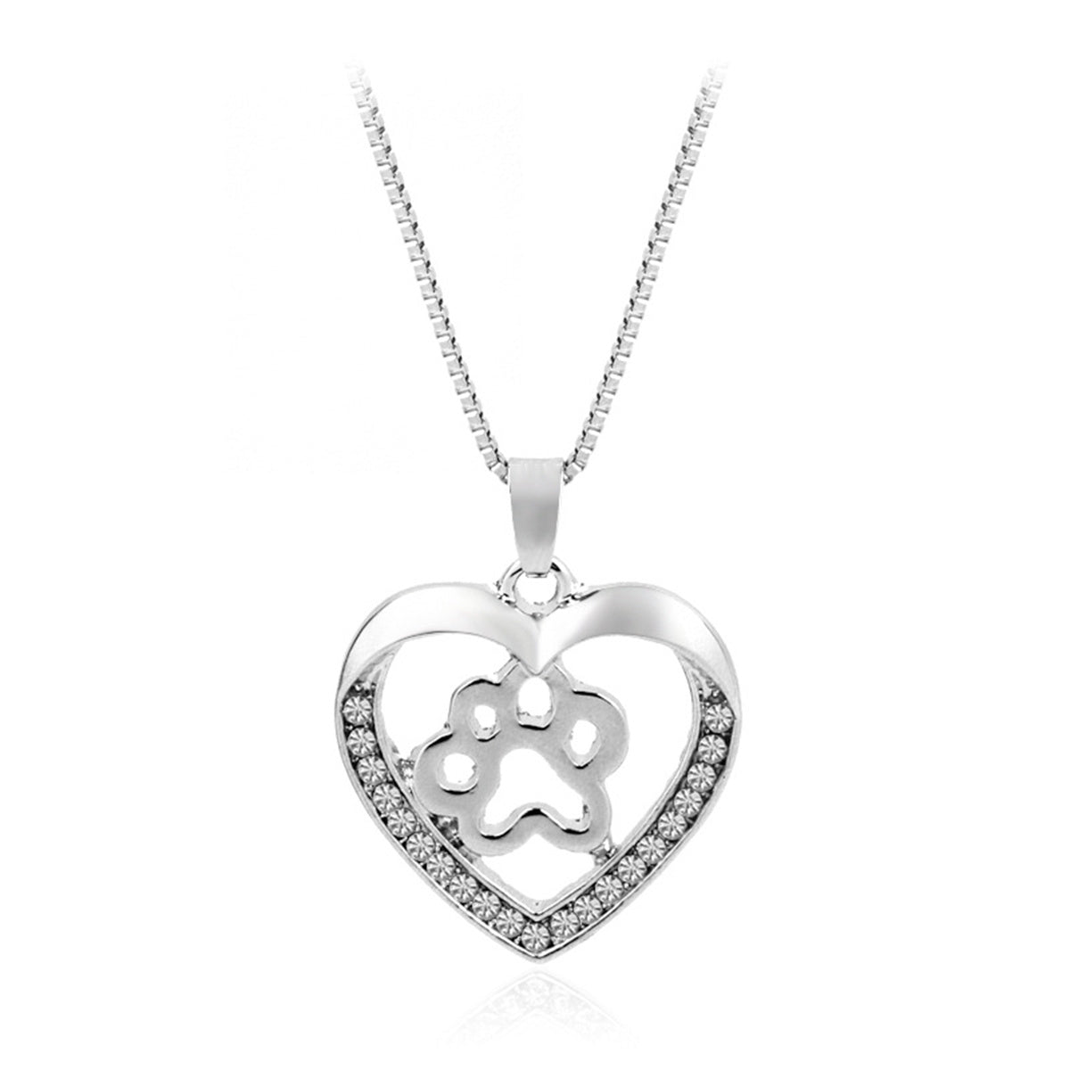 WISH Explosion Fashion Creative Love Dog Claw Pendant Necklace Foreign Trade New Metal Jewelry Wholesale