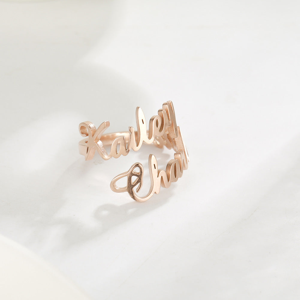 Adjustable Custom Name Stainless Steel Custom Ring