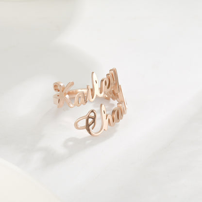Adjustable Custom Name Stainless Steel Custom Ring