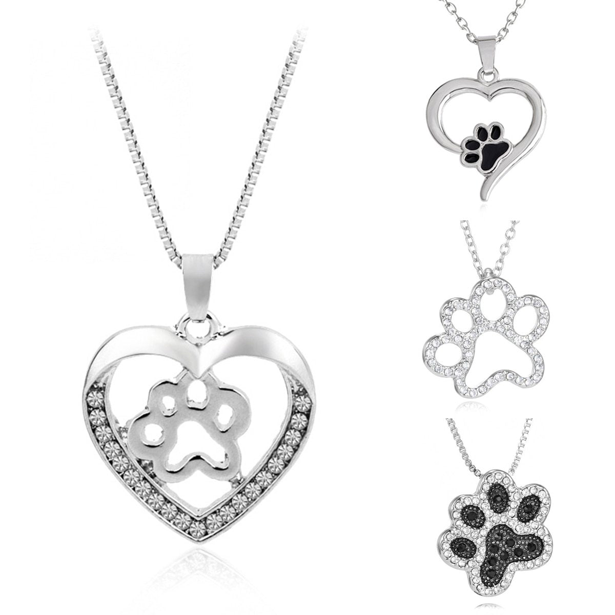 WISH Explosion Fashion Creative Love Dog Claw Pendant Necklace Foreign Trade New Metal Jewelry Wholesale