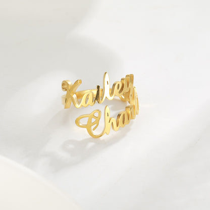 Adjustable Custom Name Stainless Steel Custom Ring
