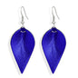 Leaf-shaped leather earrings