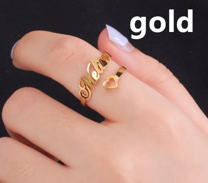 Adjustable Custom Name Stainless Steel Custom Ring