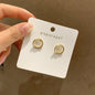 925 Silver Needle Korean Simple European And American Light Luxury Ladies Opal Earrings