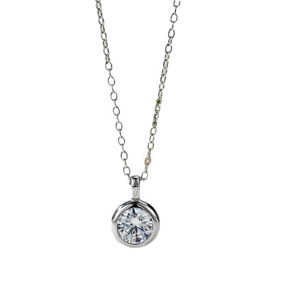 New Simple Elegant Fine Silver Chain 1 Karat Pendant Classic Necklace For Women