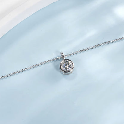 New Simple Elegant Fine Silver Chain 1 Karat Pendant Classic Necklace For Women
