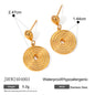 18K Gold Stainless Steel Golden Thread Hoop Earrings