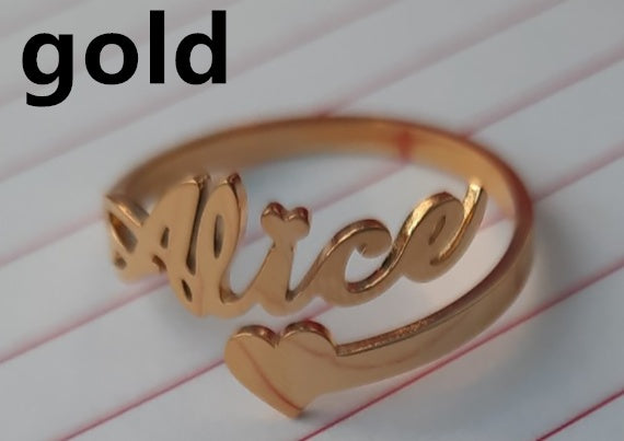 Adjustable Custom Name Stainless Steel Custom Ring