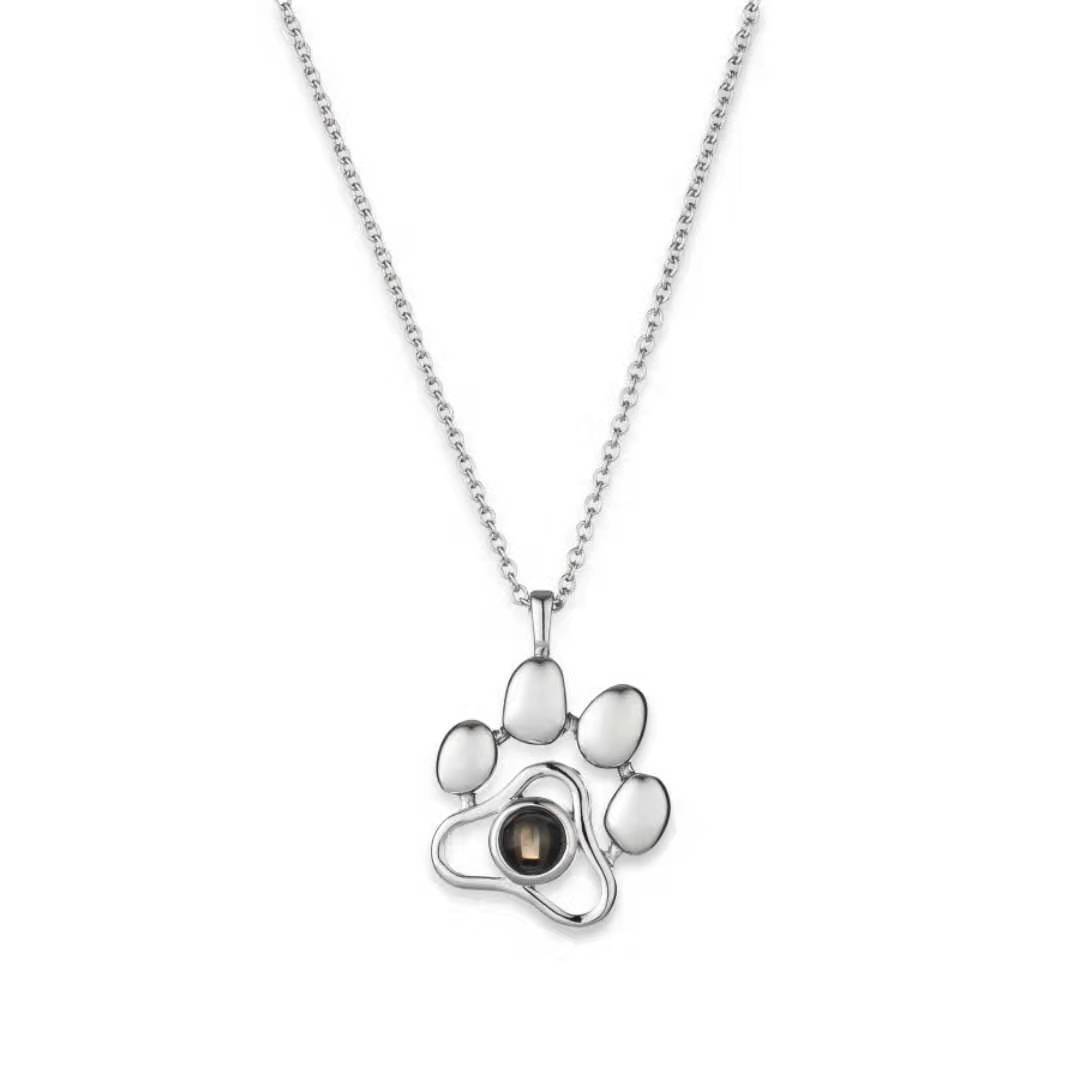 100 Languages I Love You Projection Necklace Cat Paw Dog Tag