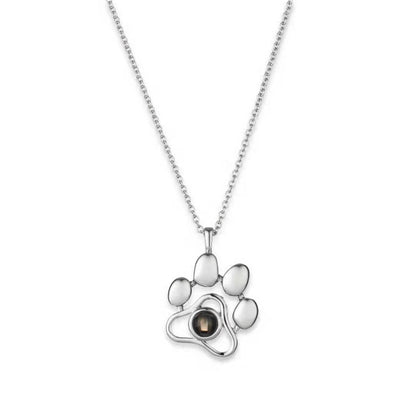 100 Languages I Love You Projection Necklace Cat Paw Dog Tag