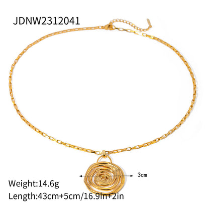 18K Gold Stainless Steel Golden Thread Hoop Earrings