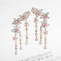Flower Tassel Crystal Dangle Earrings