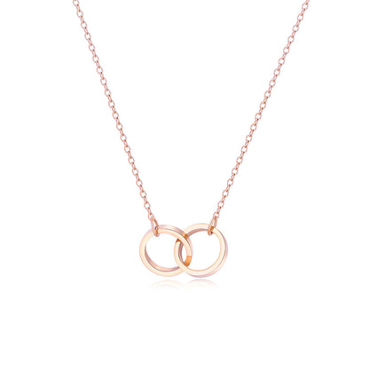 Stainless Steel O-chain Circular Engraved Necklace Simple And Versatile